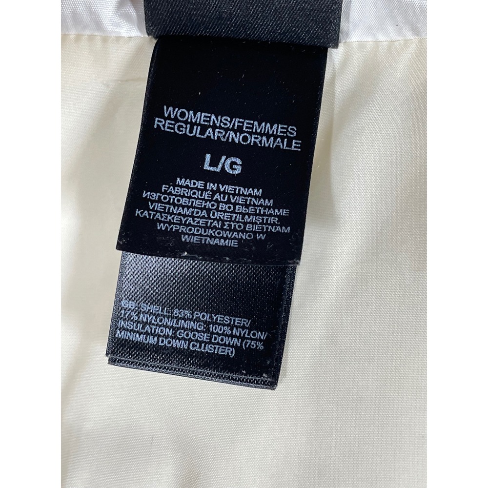 The North Face Womens 550 Down Puffer Vest White Chevron Quilted Large C984 F14 - Picture 4 of 12